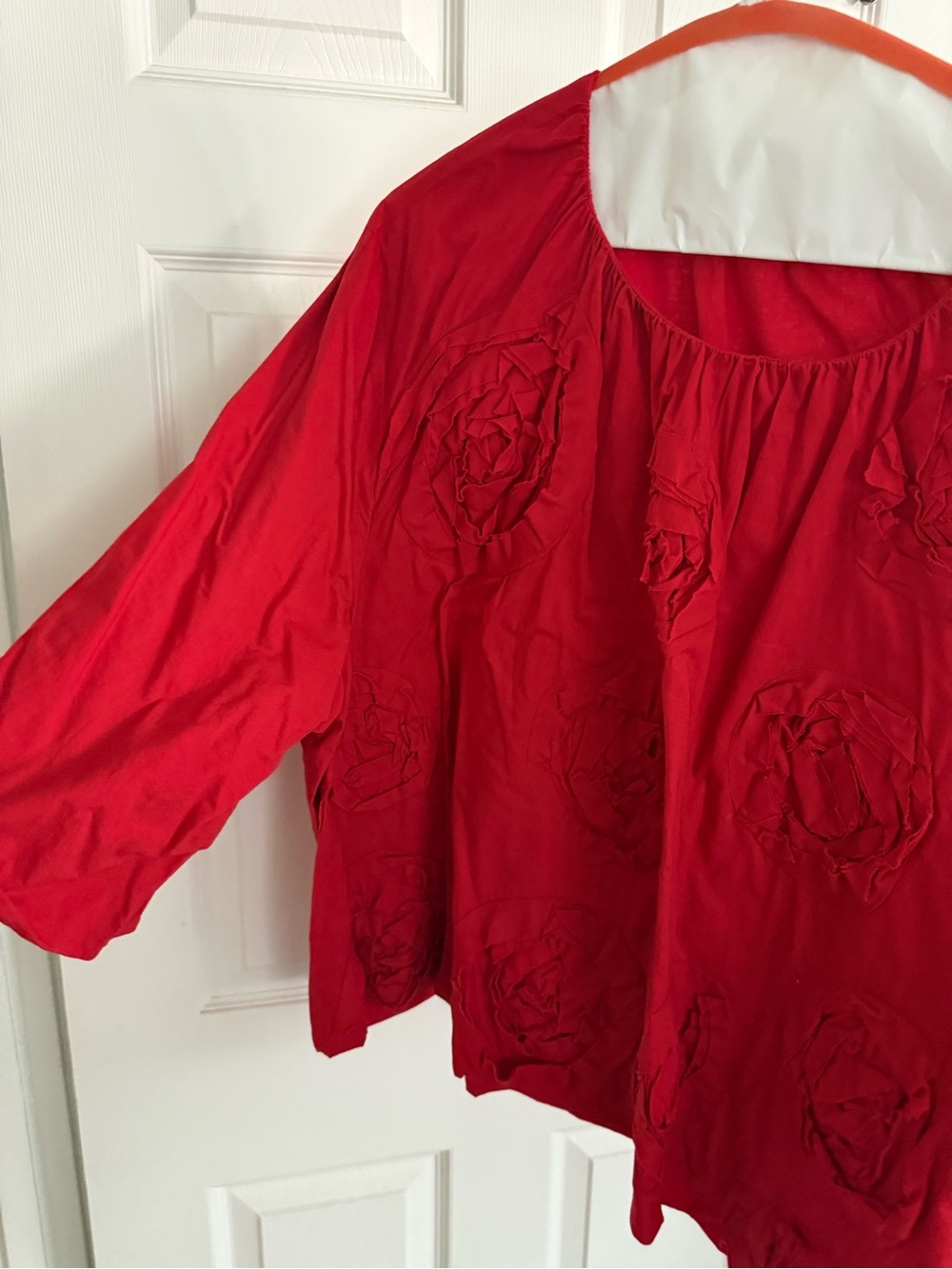 Frances Valentine Red Floral Appliqué Long Sleeve Tunic - Picture 2 of 4